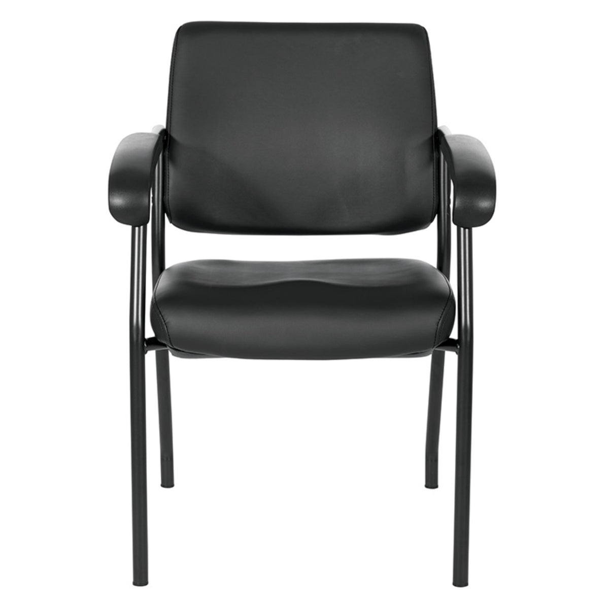 Padded Seat and Back Visitor’s Chair with Dillon Black Fabric and Black EPD Finish Frame