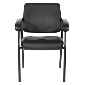 Padded Seat and Back Visitor’s Chair with Dillon Black Fabric and Black EPD Finish Frame