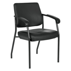 Padded Seat and Back Visitor’s Chair with Dillon Black Fabric and Black EPD Finish Frame