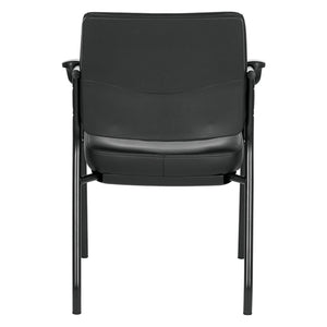 Padded Seat and Back Visitor’s Chair with Dillon Black Fabric and Black EPD Finish Frame