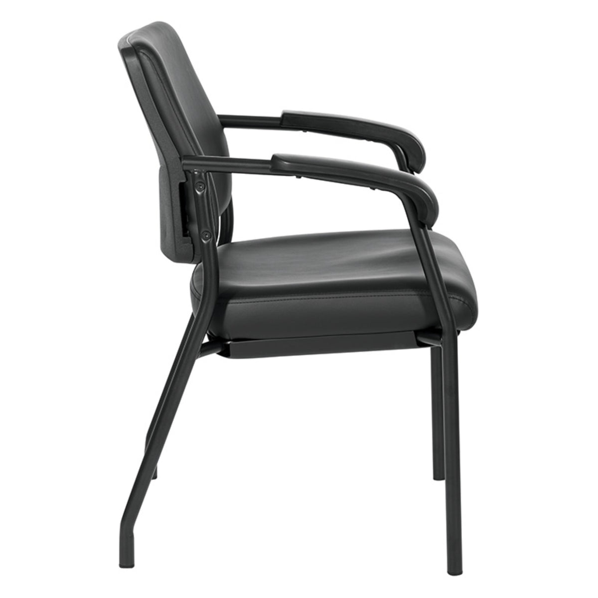 Padded Seat and Back Visitor’s Chair with Dillon Black Fabric and Black EPD Finish Frame