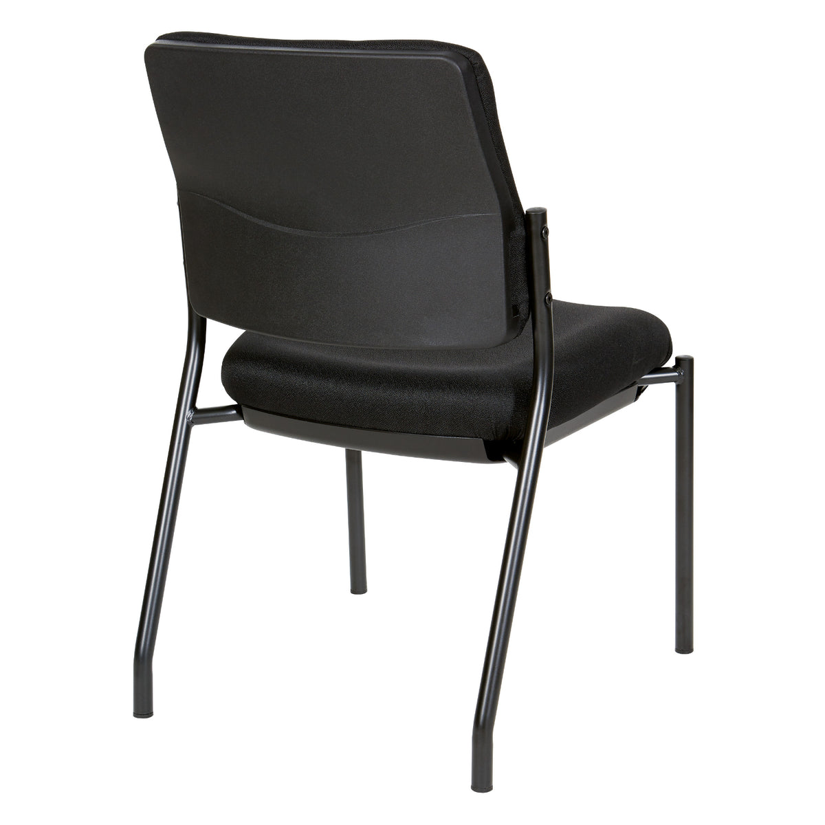 Padded Seat and Back Armless  Visitor’s Chair with Icon Black Fabric and Black EPD Finish Frame
