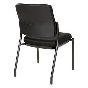 Padded Seat and Back Armless  Visitor’s Chair with Icon Black Fabric and Black EPD Finish Frame