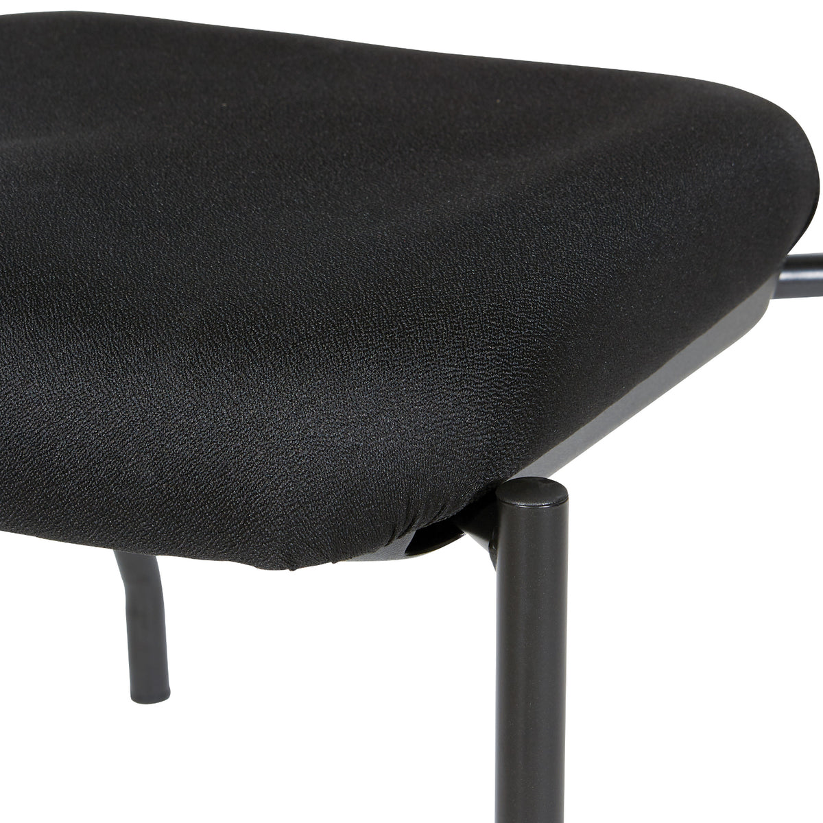Padded Seat and Back Armless  Visitor’s Chair with Icon Black Fabric and Black EPD Finish Frame