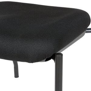 Padded Seat and Back Armless  Visitor’s Chair with Icon Black Fabric and Black EPD Finish Frame