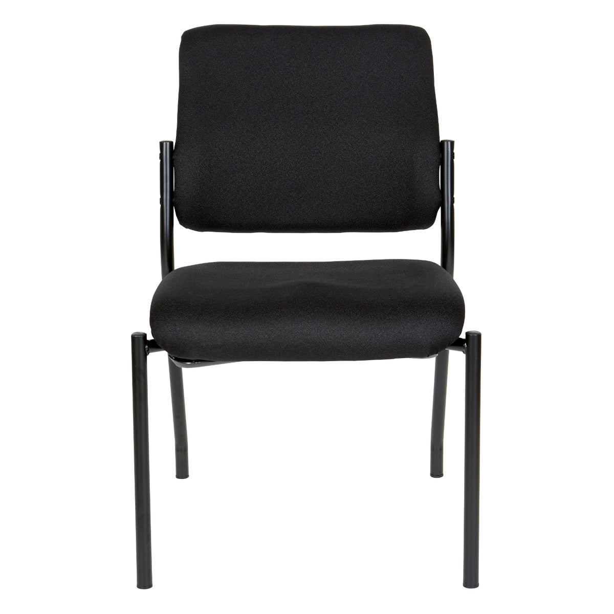 Padded Seat and Back Armless  Visitor’s Chair with Icon Black Fabric and Black EPD Finish Frame