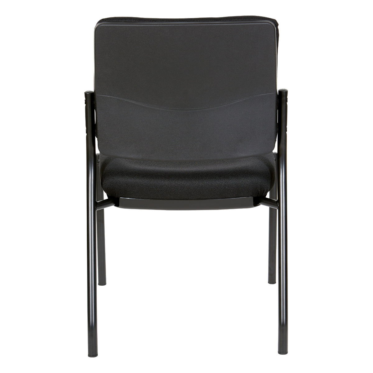 Padded Seat and Back Armless  Visitor’s Chair with Icon Black Fabric and Black EPD Finish Frame