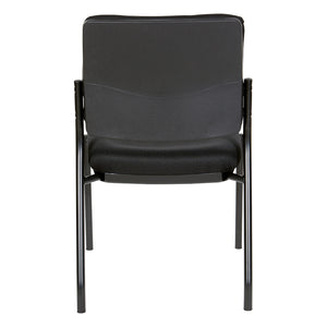 Padded Seat and Back Armless  Visitor’s Chair with Icon Black Fabric and Black EPD Finish Frame