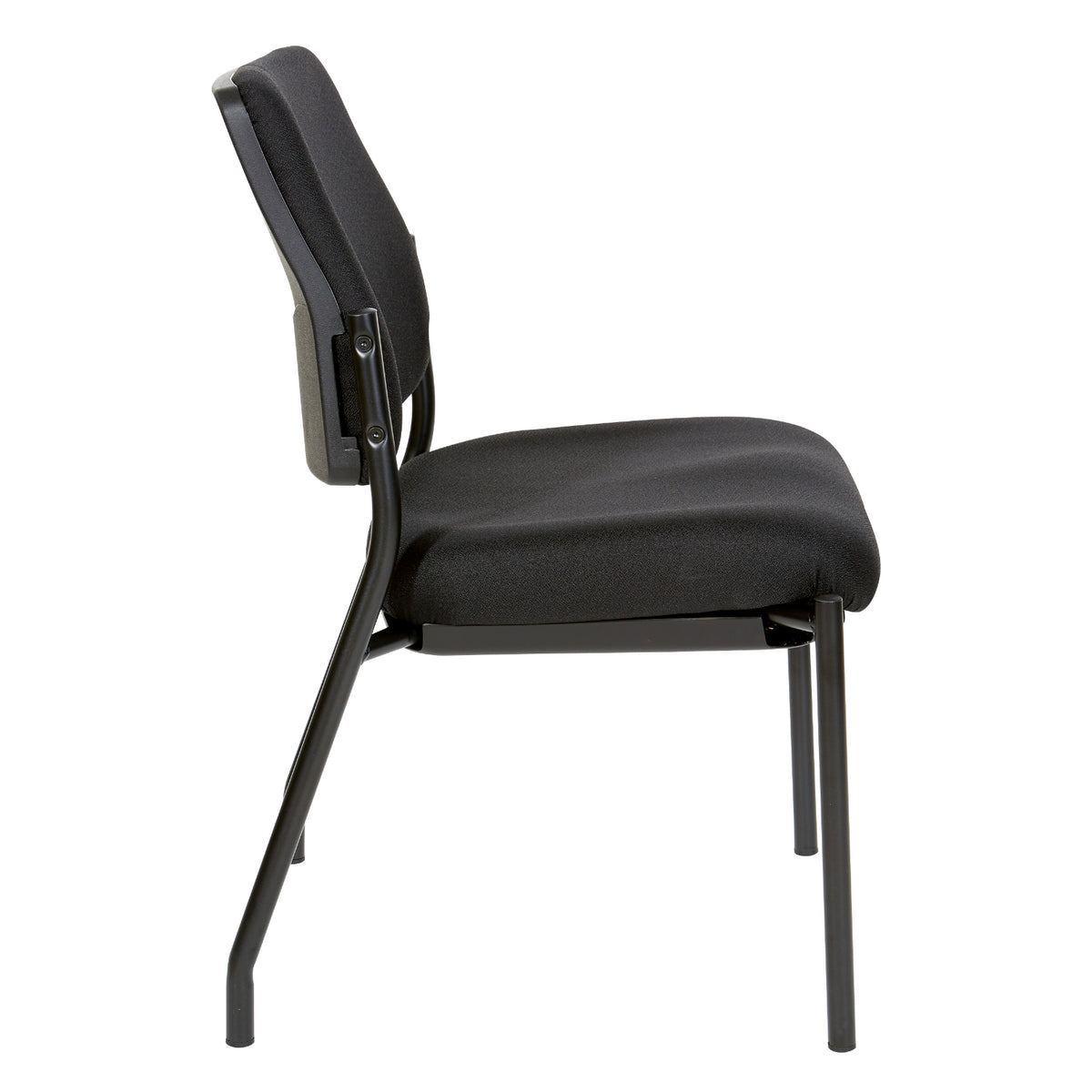 Padded Seat and Back Armless  Visitor’s Chair with Icon Black Fabric and Black EPD Finish Frame