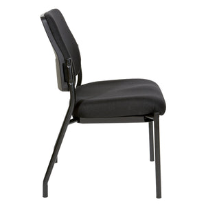 Padded Seat and Back Armless  Visitor’s Chair with Icon Black Fabric and Black EPD Finish Frame