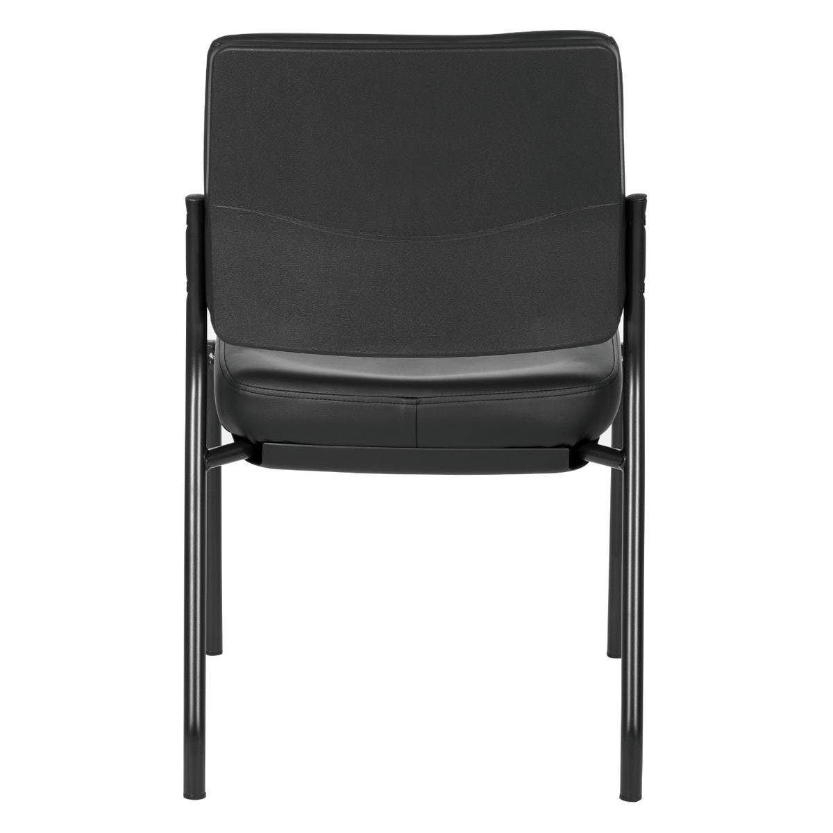 Padded Seat and Back Armless Visitor’s Chair with Dillon Black Fabric and Black EPD Finish Frame