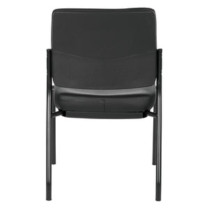 Padded Seat and Back Armless Visitor’s Chair with Dillon Black Fabric and Black EPD Finish Frame