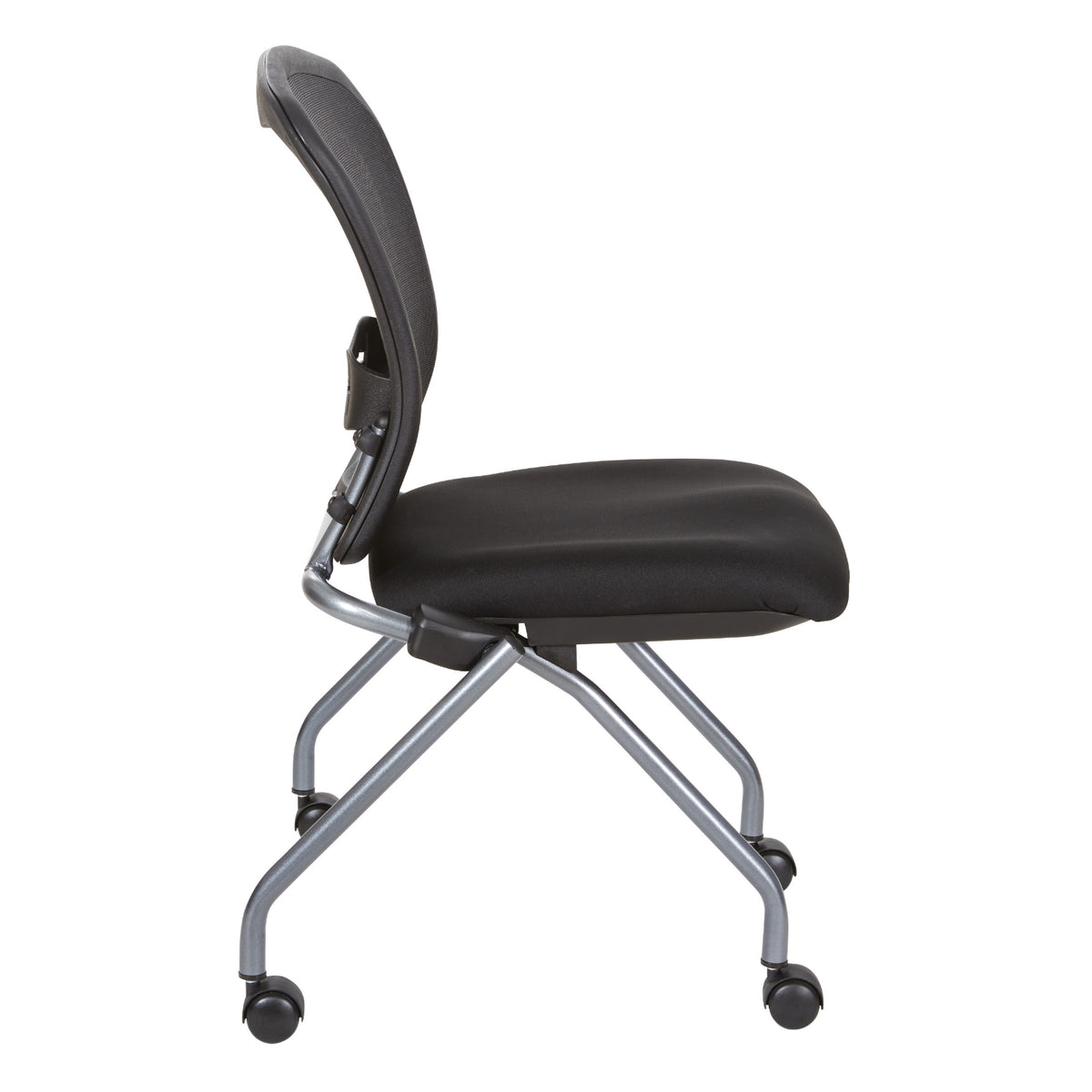 Deluxe ProGrid® Mesh Back Folding/Nesting Armless Chair with Casters, 2-Pack