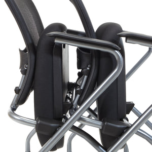 Deluxe ProGrid® Mesh Back Folding/Nesting Arm Chair with Casters, Coal FreeFlex® Fabric Seat, 2-Pack