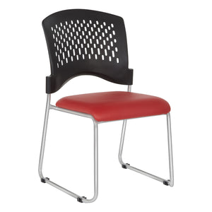 Stacking Chair with Ventilated Plastic Back and Silver Ion Technology Dillon Seat with Silver EPD Finish Sled Base, 20-Pack with Dolly
