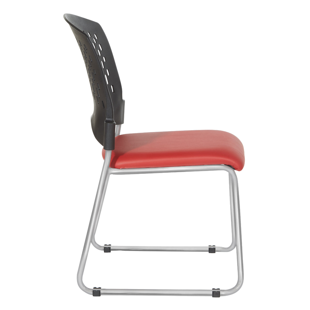 Stacking Chair with Ventilated Plastic Back and Silver Ion Technology Dillon Seat with Silver EPD Finish Sled Base, 4-Pack