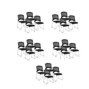 Stacking Chair with Ventilated Plastic Back and FreeFlex® II Coal Seat with Silver EPD Finish Sled Base, 20-Pack with Dolly