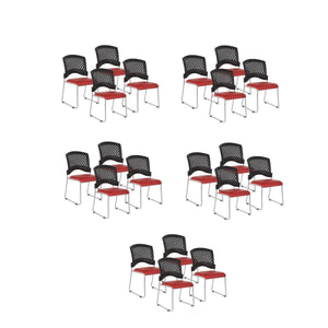 Stacking Chair with Ventilated Plastic Back and Silver Ion Technology Dillon Seat with Silver EPD Finish Sled Base, 20-Pack with Dolly