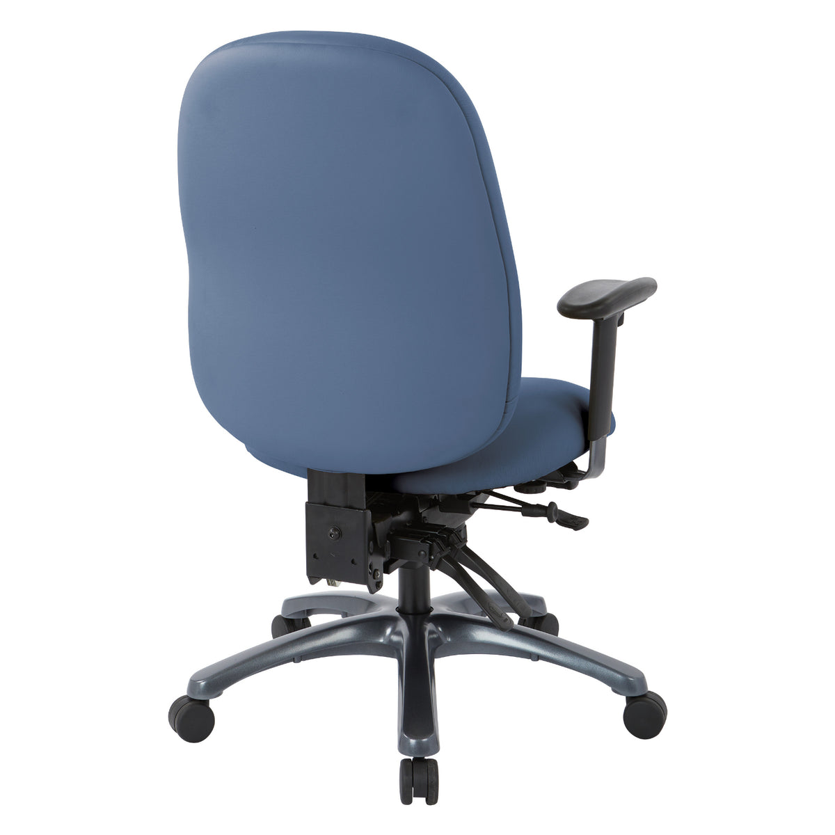 High-Back Ergonomic Chair with Titanium EPD Finish Base, Silver Ion Technology Dillon Padded Fabric Seat