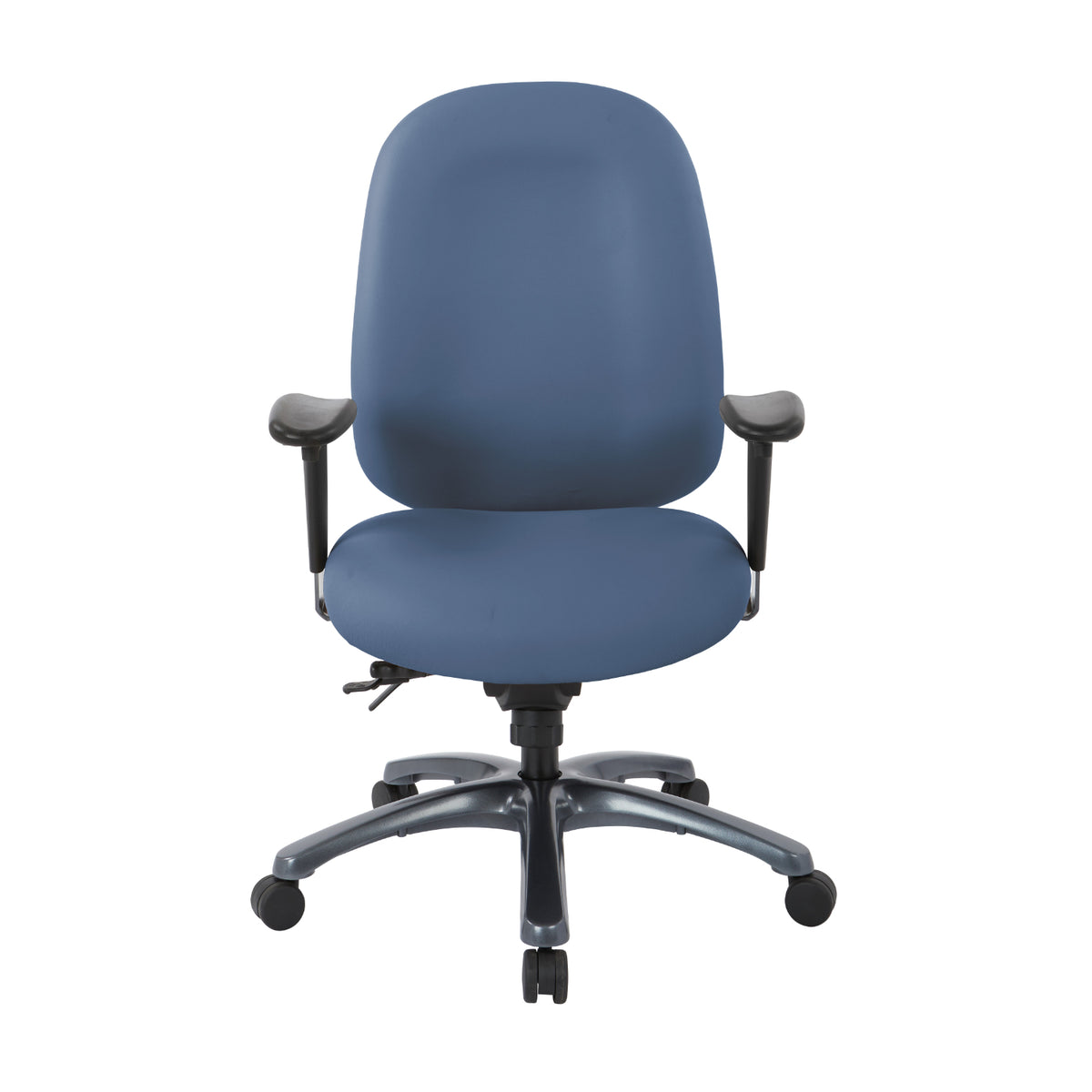 High-Back Ergonomic Chair with Titanium EPD Finish Base, Silver Ion Technology Dillon Padded Fabric Seat