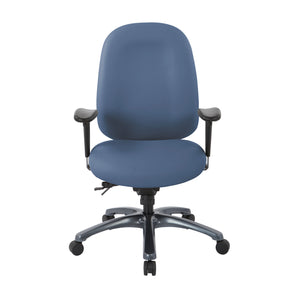 High-Back Ergonomic Chair with Titanium EPD Finish Base, Silver Ion Technology Dillon Padded Fabric Seat