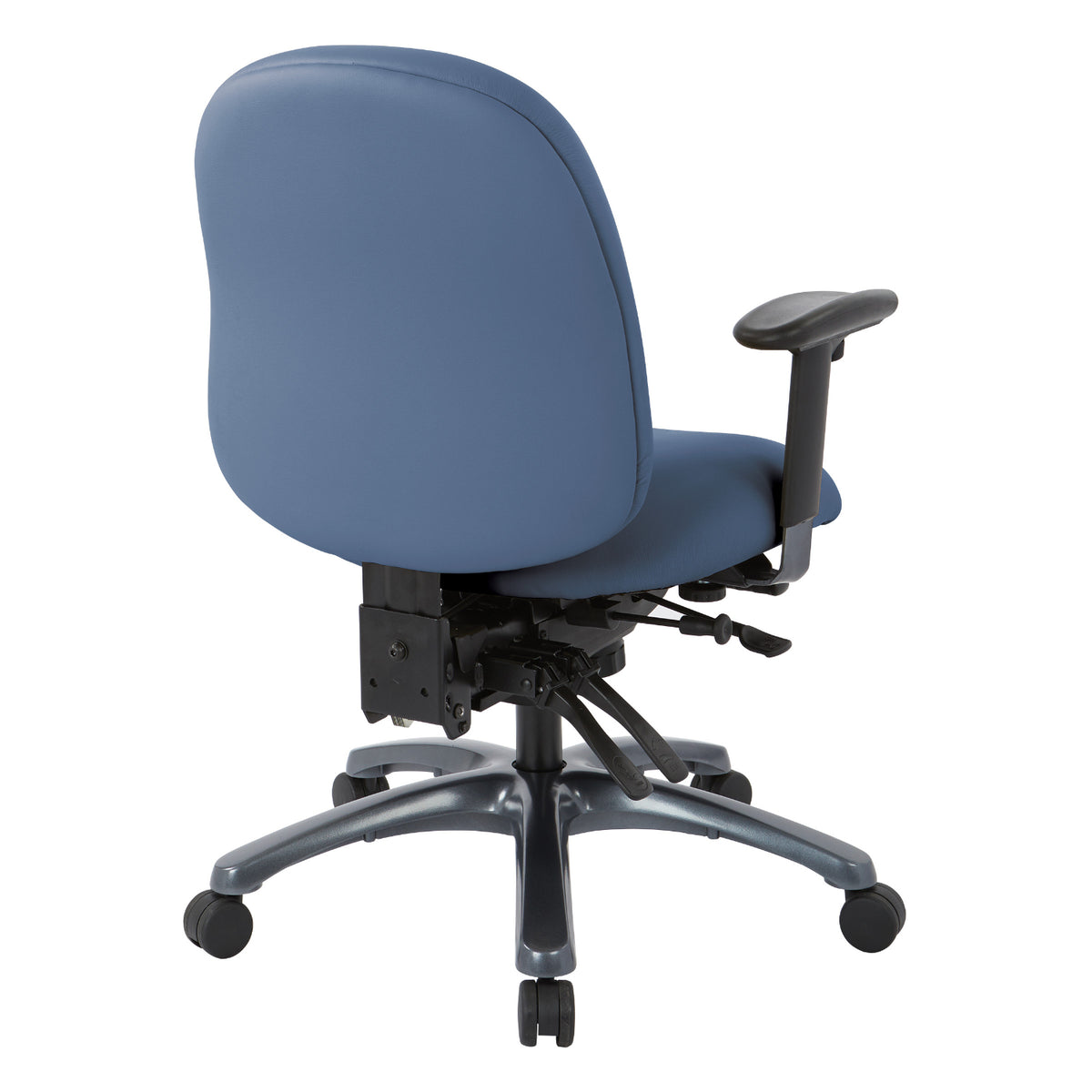Mid-Back Ergonomic Chair with Titanium EPD Finish Base, Silver Ion Technology Dillon Padded Fabric Seat