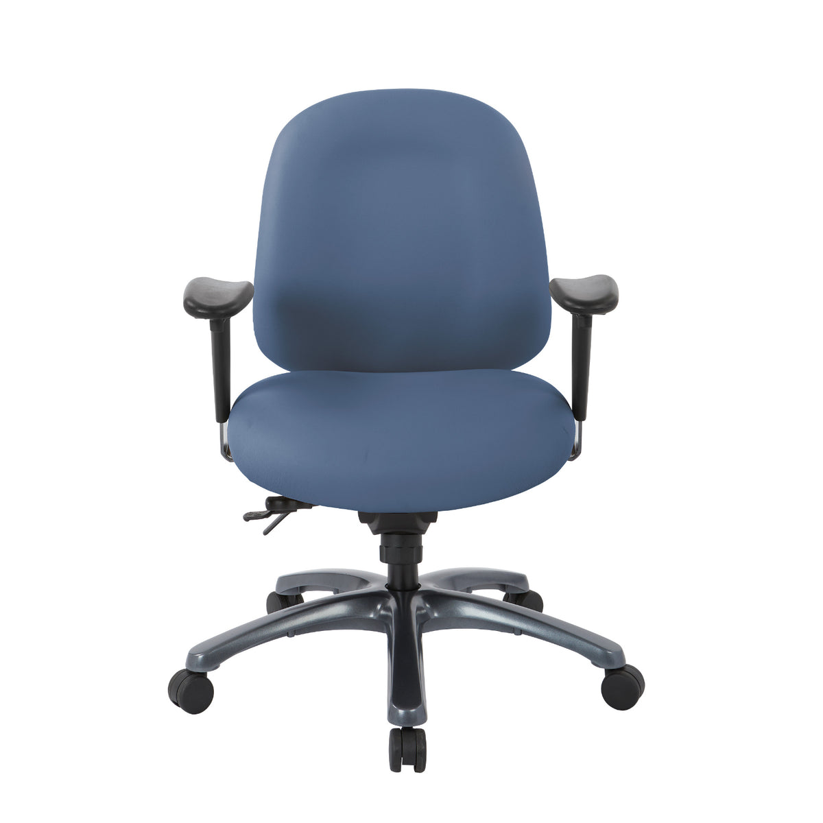 Mid-Back Ergonomic Chair with Titanium EPD Finish Base, Silver Ion Technology Dillon Padded Fabric Seat