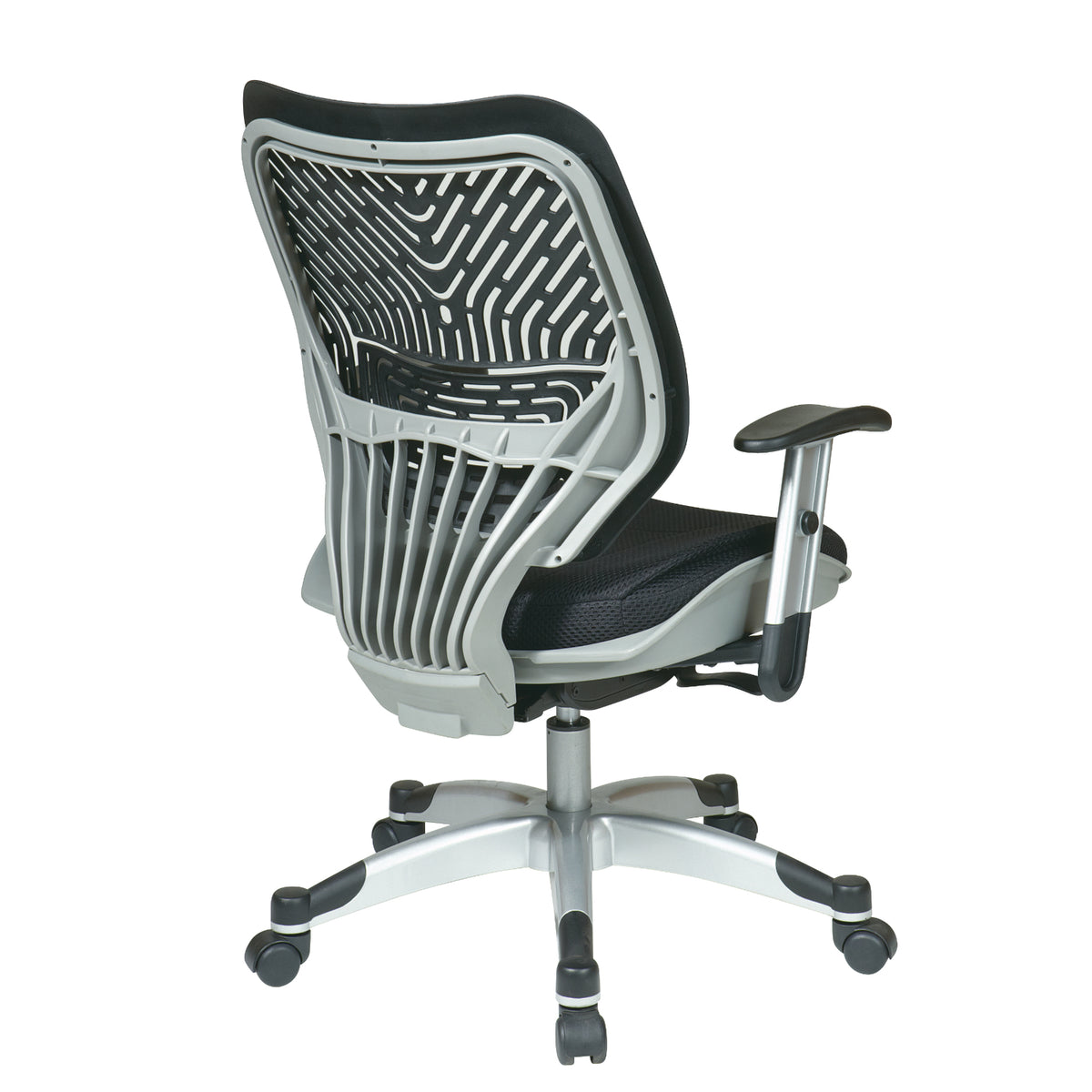 Self Adjusting Raven SpaceFlex® Back and Raven Mesh Seat Manager’s Chair with Adjustable Arms and Platinum Finish Base