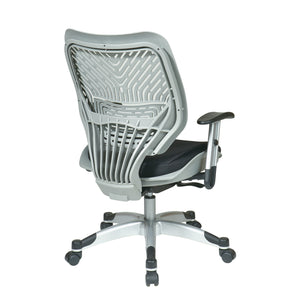 Self Adjusting FogSpaceFlex® Back and Raven Mesh Seat Manager’s Chair with Adjustable Arms and Platinum Finish Base