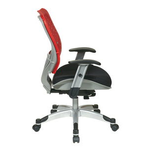Self Adjusting Cosmo SpaceFlex® Back and Raven Mesh Seat Manager’s Chair with Adjustable Arms and Platinum Finish Base