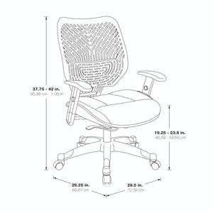 Self Adjusting Raven SpaceFlex® Back and Raven Mesh Seat Manager’s Chair with Adjustable Arms and Nylon Base