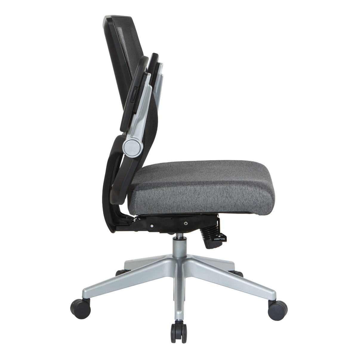 Breathable Mesh Back Manager's Chair with 4" Thick Padded Seat, Height Adjustable Lumbar Support, 3-Way Padded Cantilever Adjustable Flip Arms, Seat Slider and Silver Nylon Base