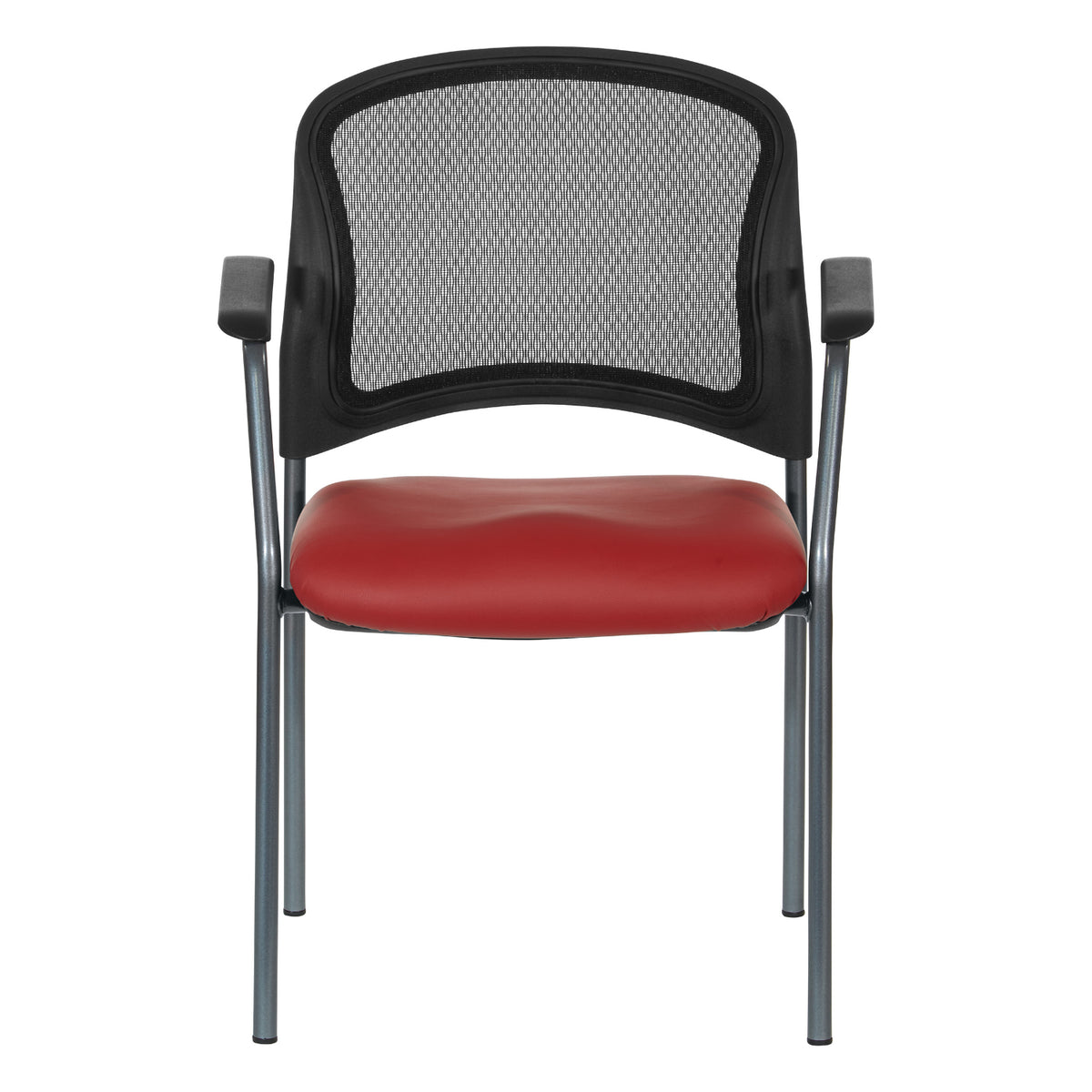 ProGrid® Mesh Back Titanium Finish Stacking Visitor's Chair with Arms, Silver Ion Technology Dillon Seat