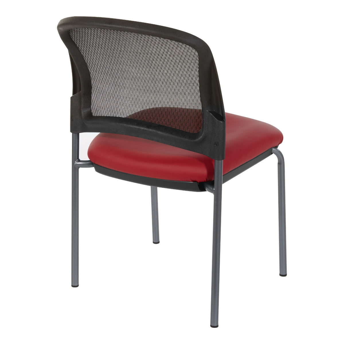 ProGrid® Mesh Back Titanium Finish Stacking Visitor's Chair, Silver Ion Technology Dillon Seat