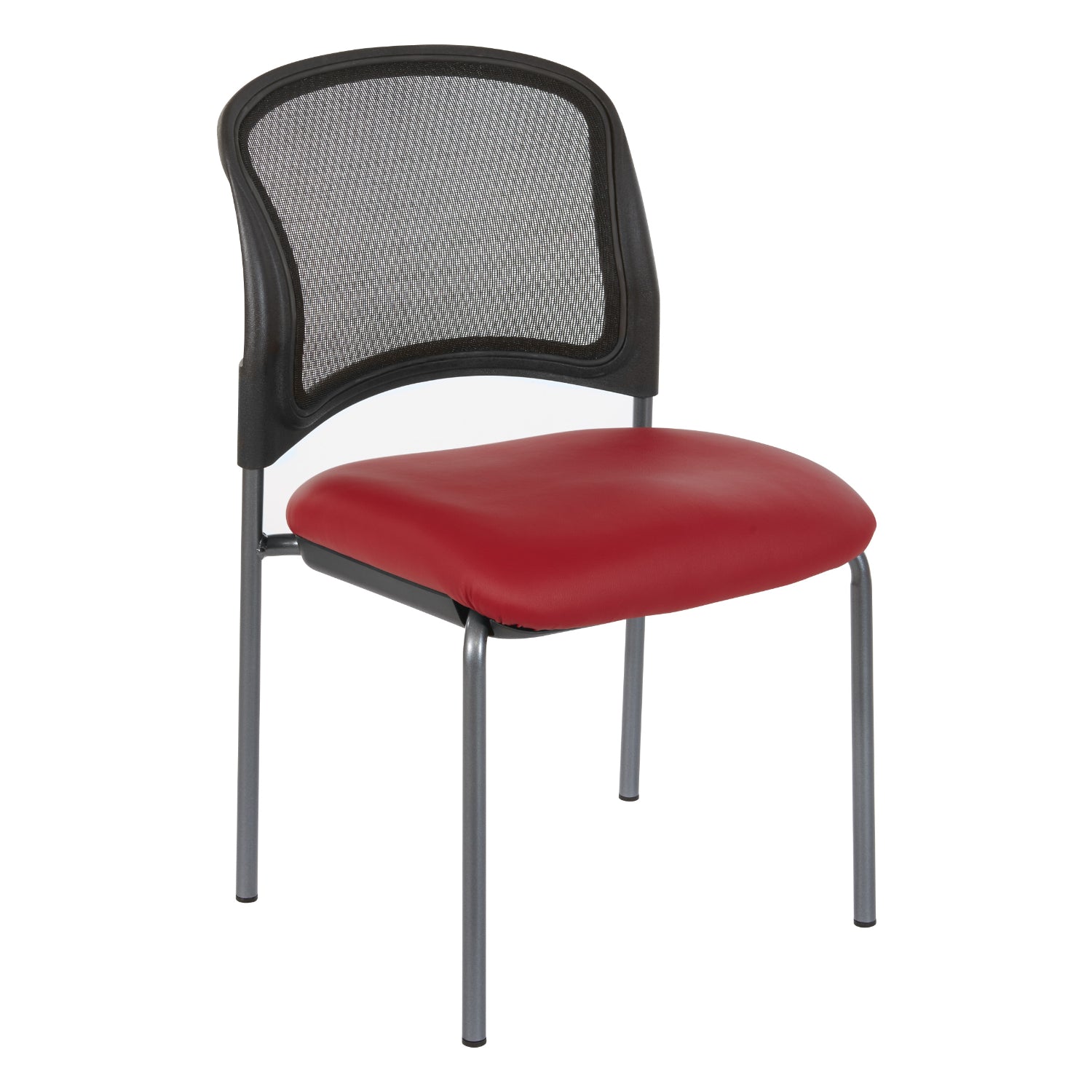 ProGrid® Mesh Back Titanium Finish Stacking Visitor's Chair, Silver Ion Technology Dillon Seat