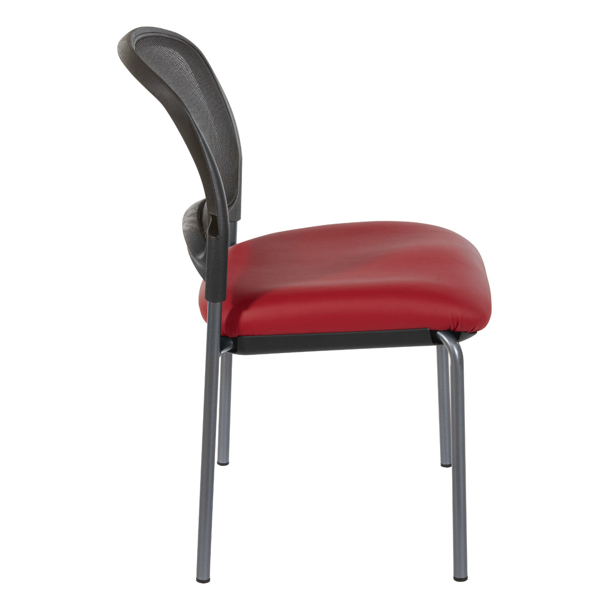 ProGrid® Mesh Back Titanium Finish Stacking Visitor's Chair, Silver Ion Technology Dillon Seat