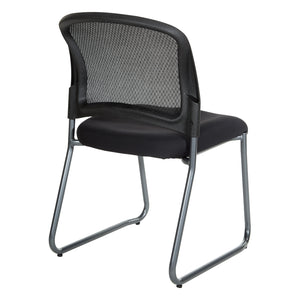 ProGrid® Mesh Back Titanium Finish Stacking Sled Base Visitor's Chair