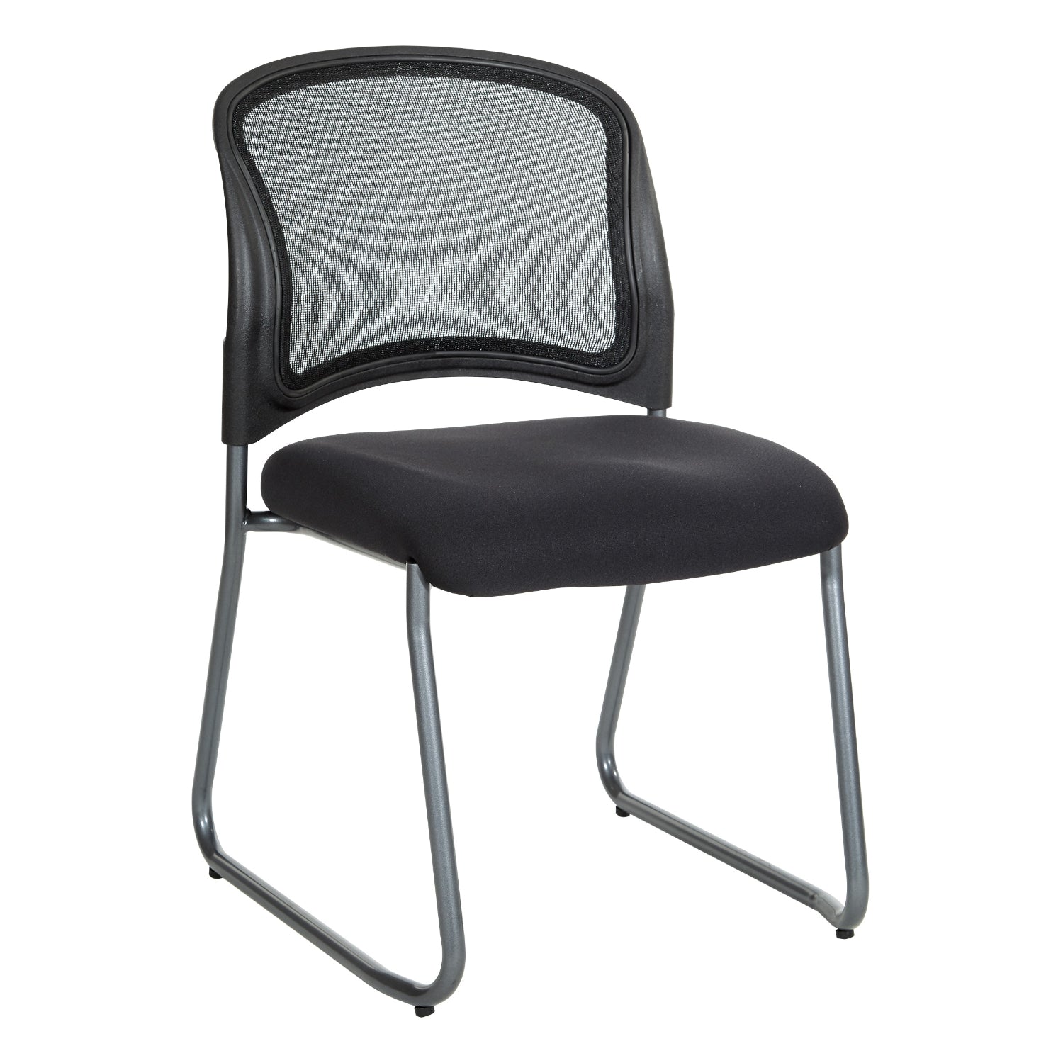 ProGrid® Mesh Back Titanium Finish Stacking Sled Base Visitor's Chair