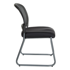 ProGrid® Mesh Back Titanium Finish Stacking Sled Base Visitor's Chair