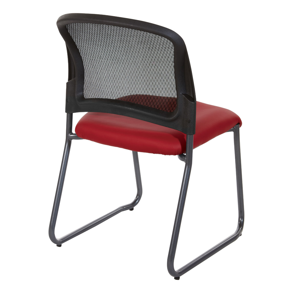 ProGrid® Mesh Back Titanium Finish Stacking Sled Base Visitor's Chair, Silver Ion Technology Dillon Seat