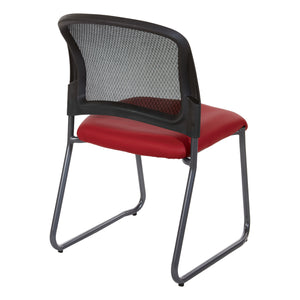 ProGrid® Mesh Back Titanium Finish Stacking Sled Base Visitor's Chair, Silver Ion Technology Dillon Seat