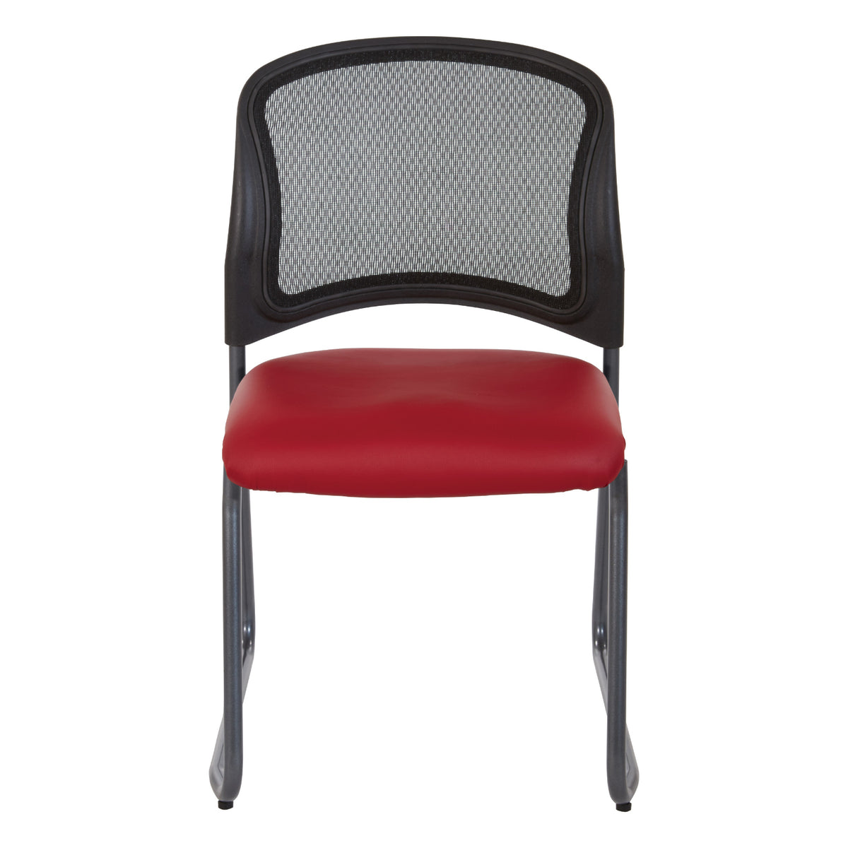 ProGrid® Mesh Back Titanium Finish Stacking Sled Base Visitor's Chair, Silver Ion Technology Dillon Seat
