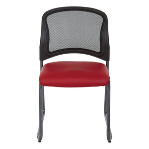ProGrid® Mesh Back Titanium Finish Stacking Sled Base Visitor's Chair, Silver Ion Technology Dillon Seat