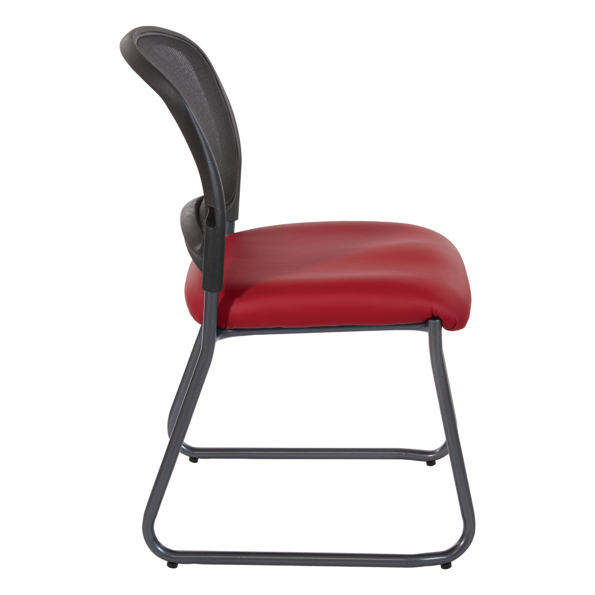 ProGrid® Mesh Back Titanium Finish Stacking Sled Base Visitor's Chair, Silver Ion Technology Dillon Seat