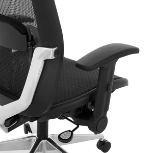 Black Matrix Back Manager's Chair with Black Matrix Seat, Height Adjustable Lumbar Support, Adjustable Flip Arms and Polished Aluminum Back Support and Base