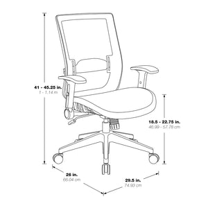 Black Matrix Back Manager's Chair with Black Matrix Seat, Height Adjustable Lumbar Support, Adjustable Flip Arms and Polished Aluminum Back Support and Base