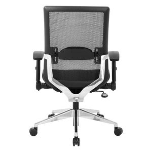 Black Matrix Back Manager's Chair with Black Matrix Seat, Height Adjustable Lumbar Support, Adjustable Flip Arms and Polished Aluminum Back Support and Base