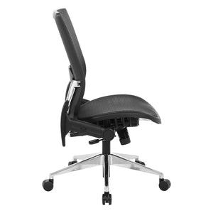 Black Matrix Back Manager's Chair with Black Matrix Seat, Height Adjustable Lumbar Support, Adjustable Flip Arms and Polished Aluminum Back Support and Base