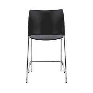 Cafetorium Counter Height Stool, Charcoal Plastic Seat, Chrome Frame