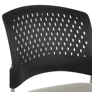 Tall Stacking Visitor’s Chair with Ventilated Plastic Back and Silver Ion Technology Dillon Seat with Silver EPD Finish Sled Base, 2-Pack
